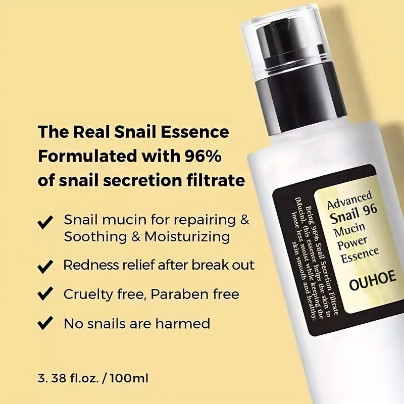 Snail Mucin Power Essence Moisturizer, 100ml Snail Mucin Essence Repairing Hyaluronic Acid Essence, Hydrating Serum For Face With Snail Secretion Filtrate For Dark Spots And Fine Lines Snail Mucin Power Essence Moisturizer, 100ml Snail Mucin Essence Repairing Hyaluronic Acid Essence, Hydrating Serum For Face With Snail Secretion Filtrate For Dark Spots And Fine Lines